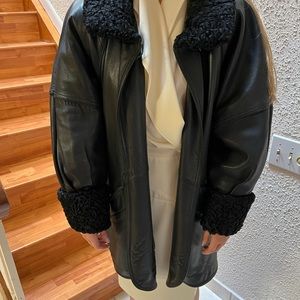 Persian Lamb Leather Car Coat (size M)